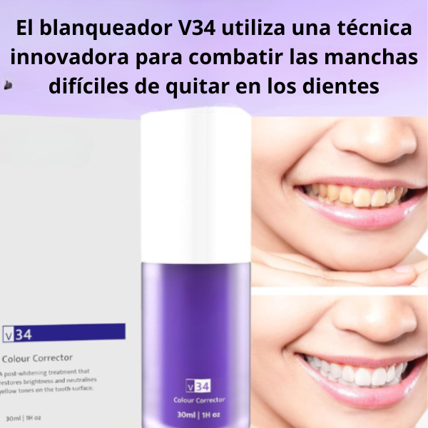 Blanqueador Dental V34: Sonrisa Blanca y Radiante en 7 días